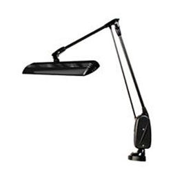 Carbide Black 24 in. Dimmable 15W LED Diffused Low Voltage Task Light, Clamp Base