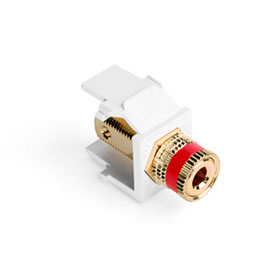 QuickPort White Binding Post Connector with Red Stripe