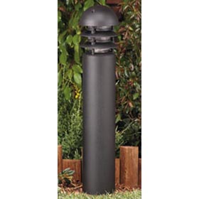 Black 30.5 in. Black 120V Incandescent Dome Tiered Bollard